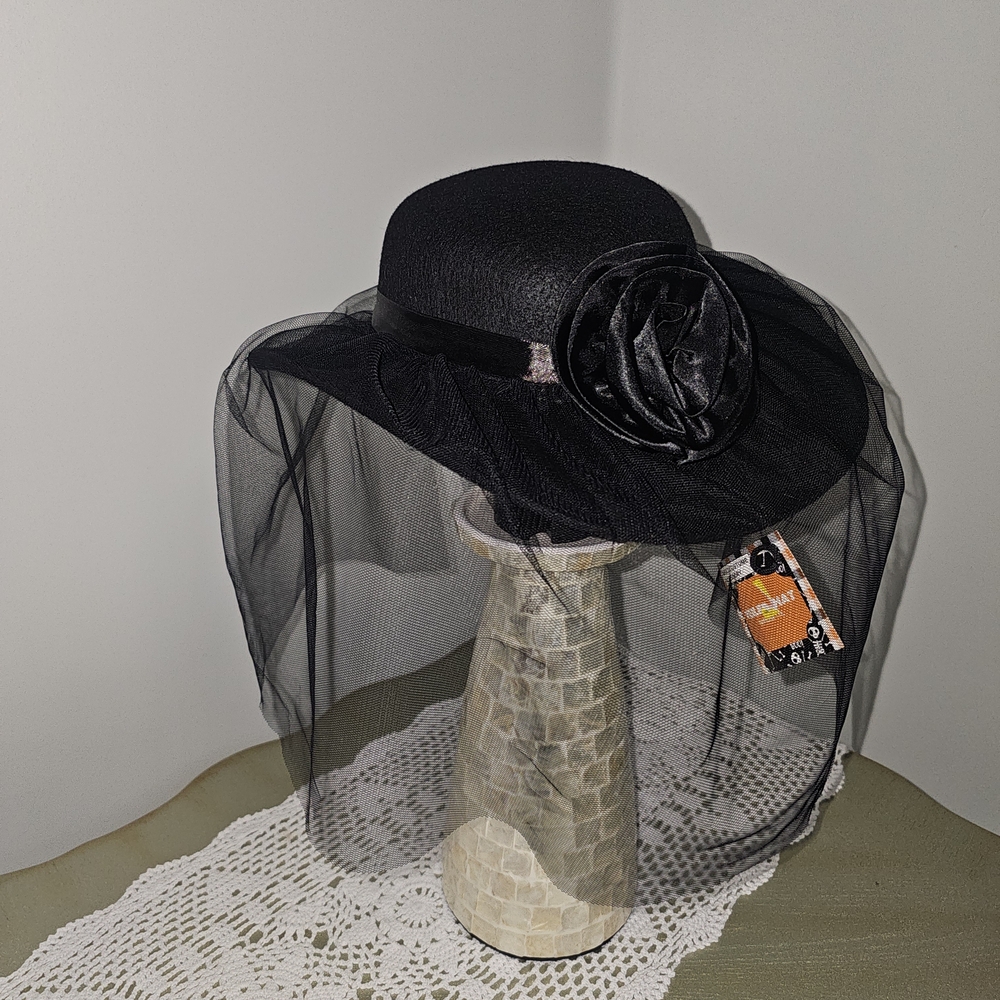 Elegant Black Veil Hat
